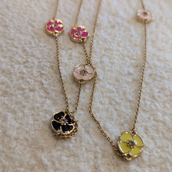 Kate Spade Enamel Flower Station Necklace - Picture 3 of 3
